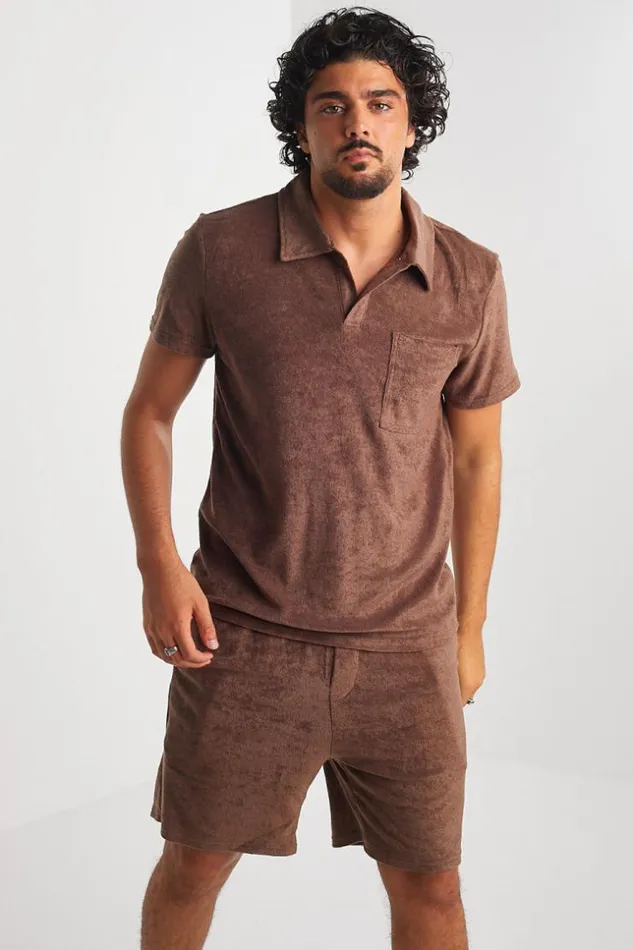Men Ensemble 2 Pices Polo Short Marron En Velours Brown Brentiny Paris Polo Shirts Men Ensemble 2 Pices Polo Short Marron En Velours Brown Brentiny Paris Polo Shirts