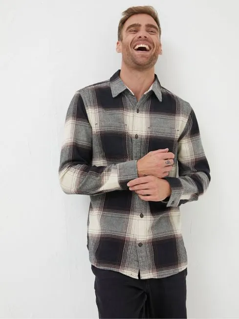 Men Fatface Coats and Jackets Black Selby Check Shirt