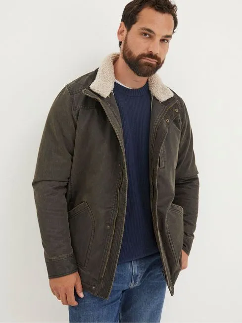Men Fatface Coats and Jackets Broadsands Brown Jacket