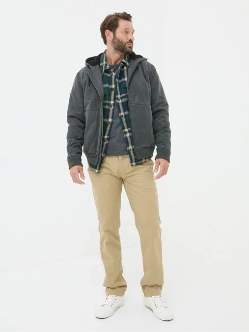 Men Fatface Coats and Jackets Grey Charcoal Denver Hooded Jacket