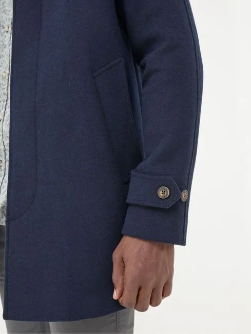 Men Fatface Coats and Jackets Pendeen Navy Blue Raglan Overcoat