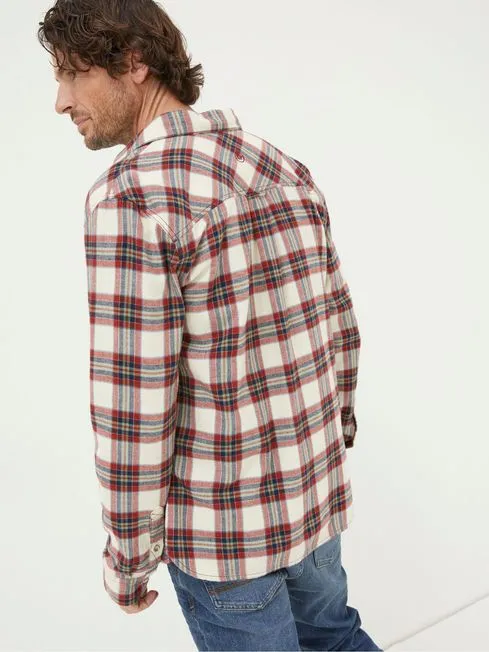 Men Fatface Coats and Jackets Red Bruton Check Shirt Men Fatface Coats and Jackets Red Bruton Check Shirt