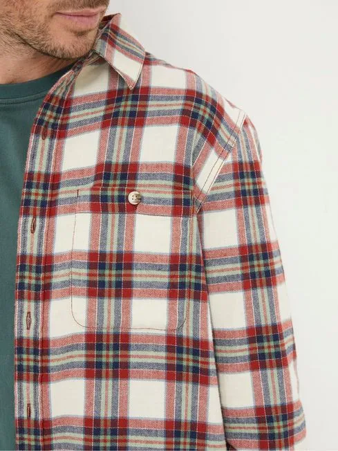 Men Fatface Coats and Jackets Red Bruton Check Shirt Men Fatface Coats and Jackets Red Bruton Check Shirt