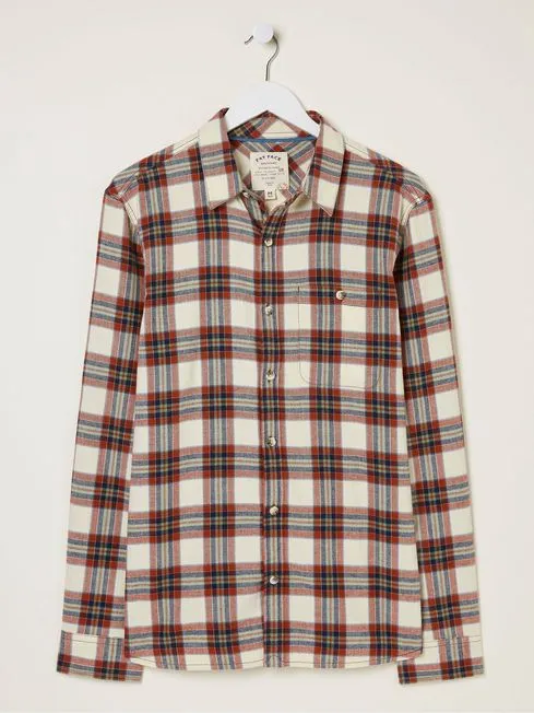 Men Fatface Coats and Jackets Red Bruton Check Shirt Men Fatface Coats and Jackets Red Bruton Check Shirt