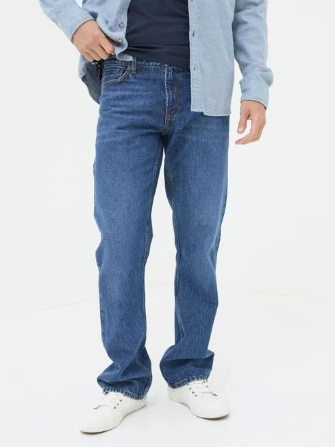 Men Fatface Jeans Blue Bootcut Jeans