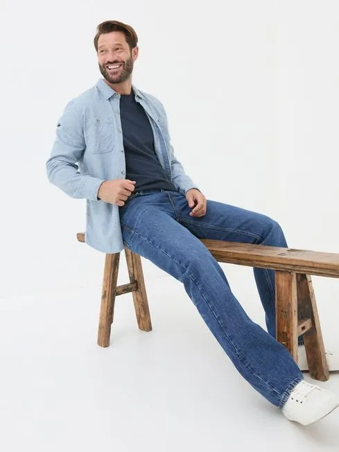 Men Fatface Jeans Blue Bootcut Jeans