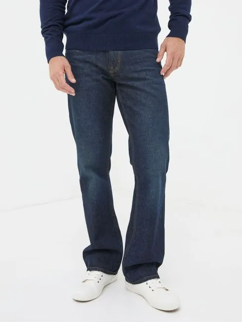 Men Fatface Jeans Dark Vintage Blue Bootcut Jeans