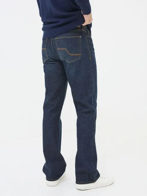 Men Fatface Jeans Dark Vintage Blue Bootcut Jeans