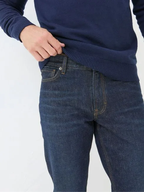 Men Fatface Jeans Dark Vintage Blue Bootcut Jeans