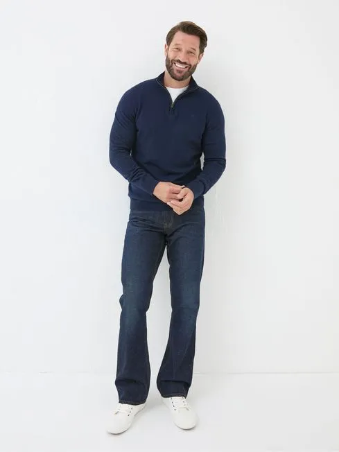 Men Fatface Jeans Dark Vintage Blue Bootcut Jeans