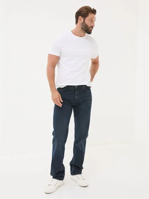 Men Fatface Jeans Denim Dark Blue Straight Fit Jeans