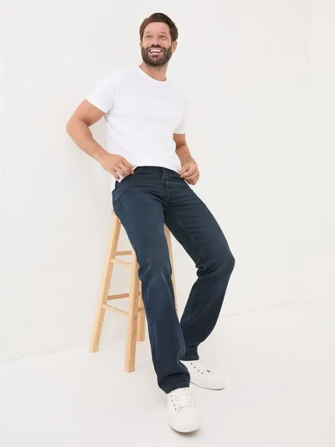 Men Fatface Jeans Denim Dark Blue Straight Fit Jeans