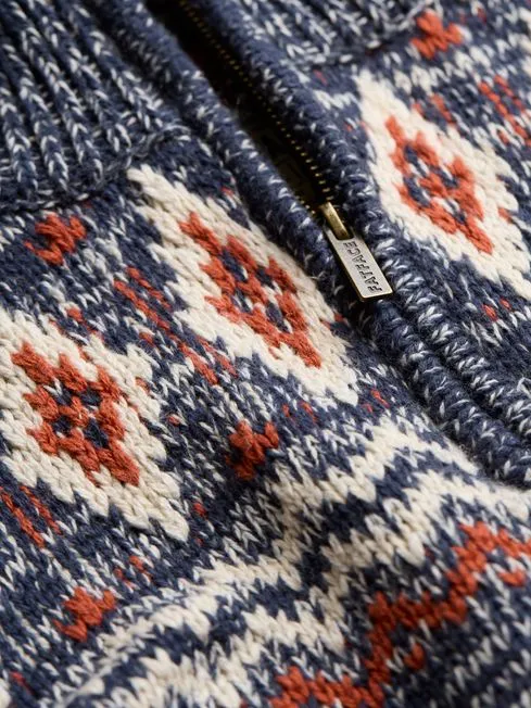Men Fatface Knitwear Denim Vintage Rothbury Half Neck Jumper Men Fatface Knitwear Denim Vintage Rothbury Half Neck Jumper