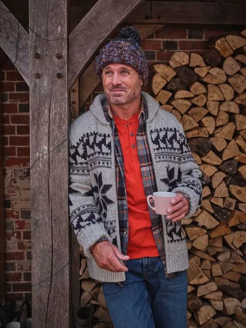 Men Fatface Knitwear Grey Shawl Cardigan