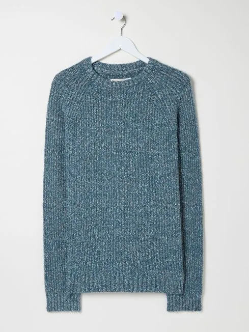 Men Fatface Knitwear Mid Blue Sefton Lofty Knitted Crew Neck Jumper Men Fatface Knitwear Mid Blue Sefton Lofty Knitted Crew Neck Jumper