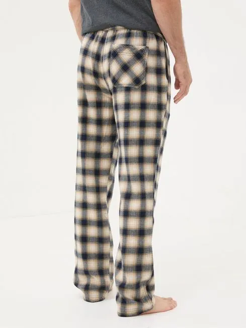 Men Fatface Loungewear Bosham Natural Check Pyjama Bottoms