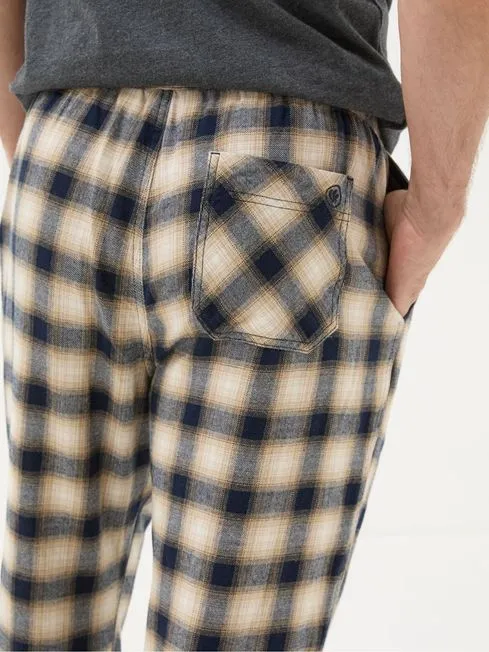 Men Fatface Loungewear Bosham Natural Check Pyjama Bottoms