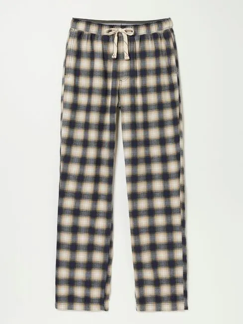 Men Fatface Loungewear Bosham Natural Check Pyjama Bottoms