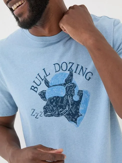 Men Fatface Loungewear Light Blue Bull Dozing TShirt Men Fatface Loungewear Light Blue Bull Dozing TShirt