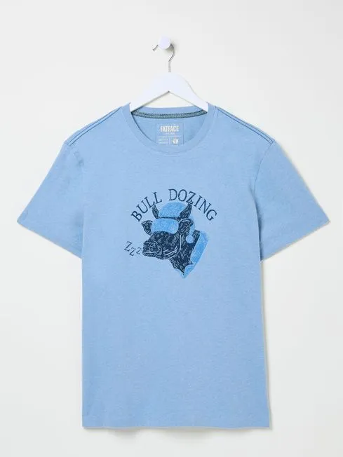 Men Fatface Loungewear Light Blue Bull Dozing TShirt Men Fatface Loungewear Light Blue Bull Dozing TShirt