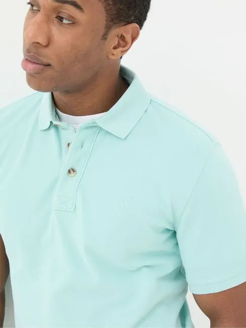 Men Fatface Polo Shirts Turquoise Blue Pique Polo Shirt Men Fatface Polo Shirts Turquoise Blue Pique Polo Shirt