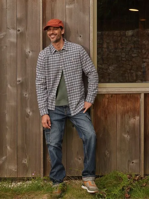 Men Fatface Shirts Lewes Blue Check Shirt