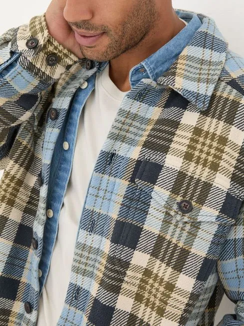 Men Fatface Shirts Light Blue Ryton Check 100 Cotton Overshirt Men Fatface Shirts Light Blue Ryton Check 100 Cotton Overshirt