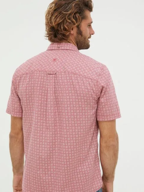 Men Fatface Shirts Pink Linear Print Shirt