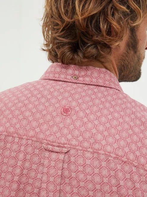 Men Fatface Shirts Pink Linear Print Shirt