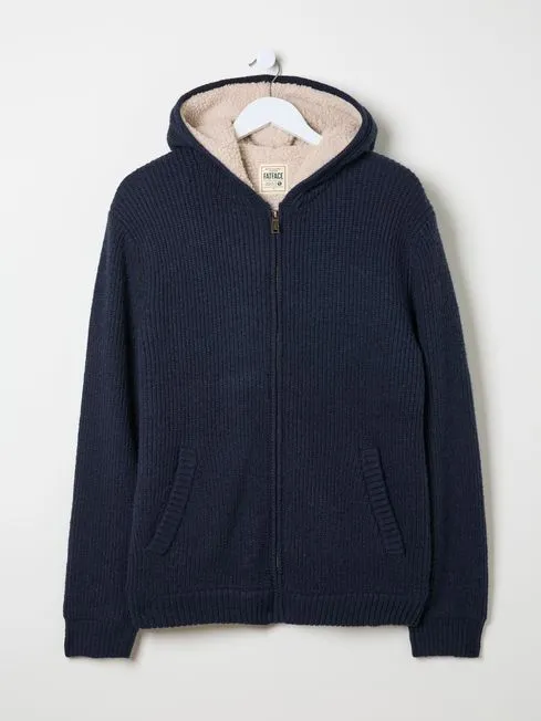 Men Fatface Sweatshirts and Hoodies Linton Navy Knitted Zip Hoodie Men Fatface Sweatshirts and Hoodies Linton Navy Knitted Zip Hoodie