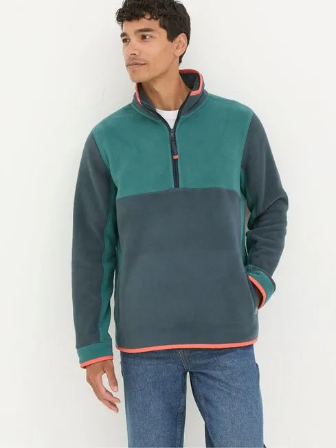 Men Fatface Sweatshirts and Hoodies Teal Green Bonded Microfleece Sweatshirt Men Fatface Sweatshirts and Hoodies Teal Green Bonded Microfleece Sweatshirt
