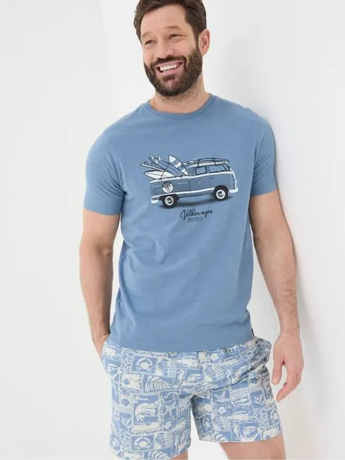 Men Fatface TShirts Blue VW Photo TShirt