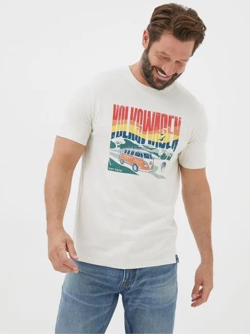 Men Fatface TShirts Cream VW Countryside TShirt