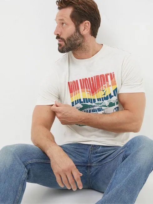 Men Fatface TShirts Cream VW Countryside TShirt Men Fatface TShirts Cream VW Countryside TShirt