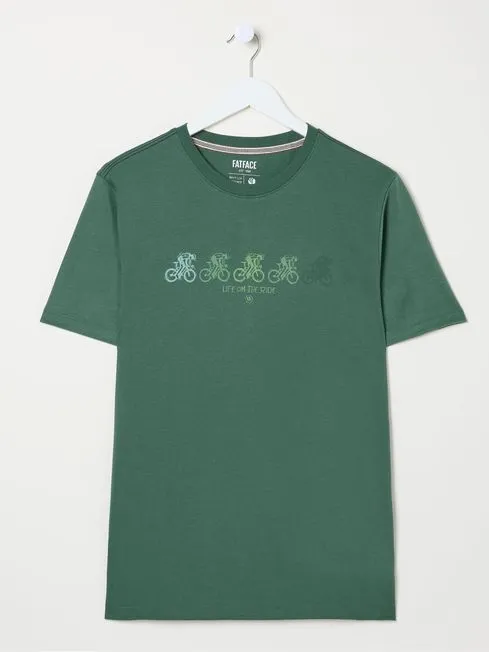 Men Fatface TShirts Green Cyclist TShirt