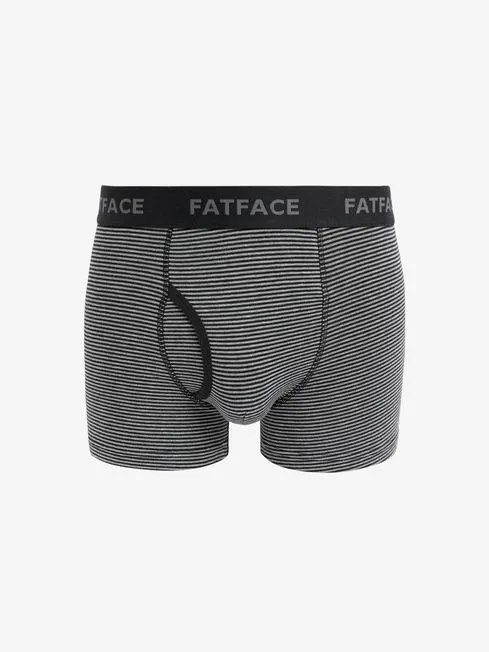 Men Fatface Underwear Grey Stripe Classic Cotton Boxer 3 Pack