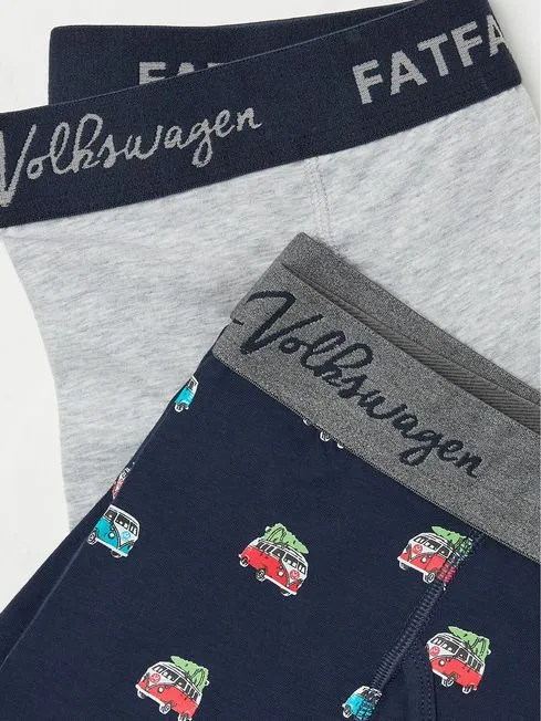 Men Fatface Underwear Grey Volkswagen Festive Print Boxers 2 Pack Men Fatface Underwear Grey Volkswagen Festive Print Boxers 2 Pack