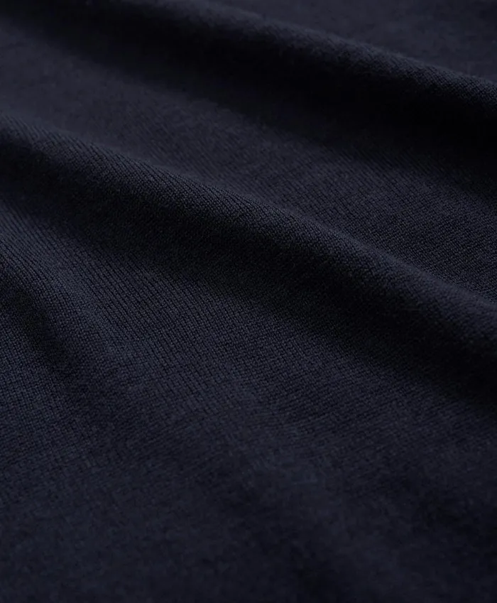 Men Fine Merino Wool Crewneck Sweater Navy Brooks Brothers Sweaters
