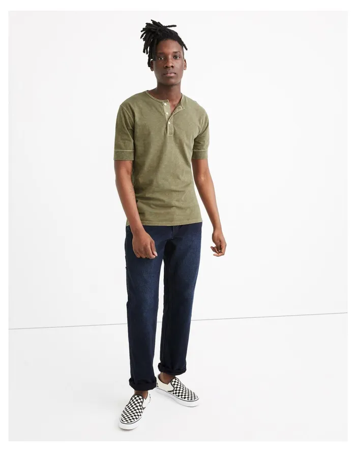 Men Garment Dyed Henley Tee Distant Surplus Madewell Tees
