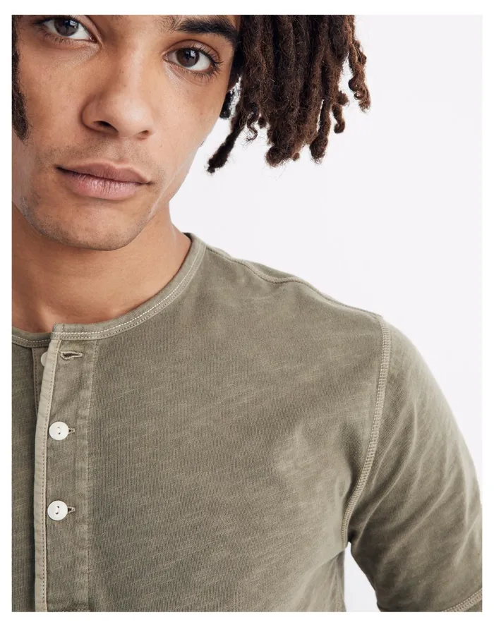 Men Garment Dyed Henley Tee Distant Surplus Madewell Tees Men Garment Dyed Henley Tee Distant Surplus Madewell Tees