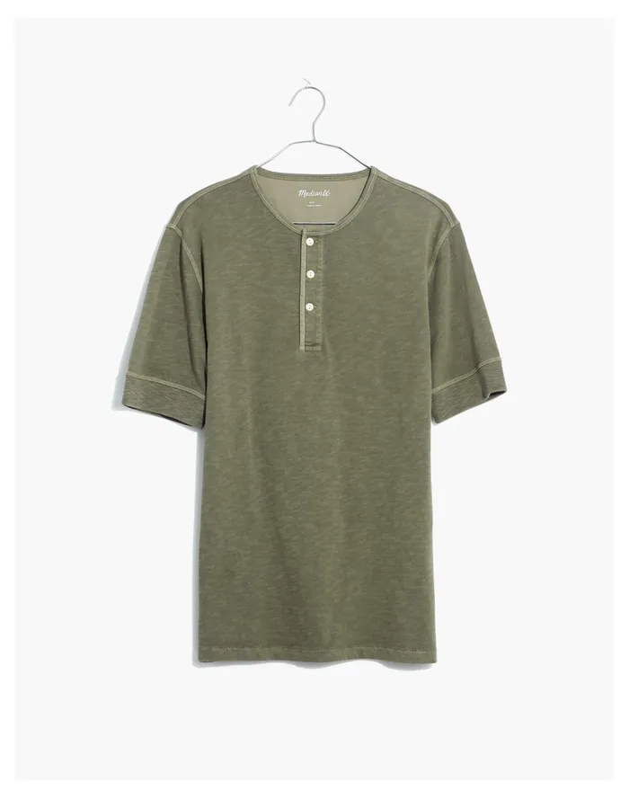 Men Garment Dyed Henley Tee Distant Surplus Madewell Tees Men Garment Dyed Henley Tee Distant Surplus Madewell Tees