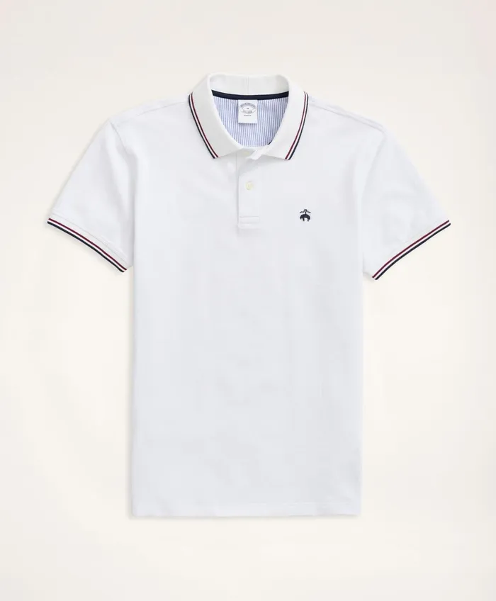 Men Golden Fleece Slim Fit Supima Tipped Polo Shirt White Brooks Brothers Polo and Rugby Shirts Men Golden Fleece Slim Fit Supima Tipped Polo Shirt White Brooks Brothers Polo and Rugby Shirts