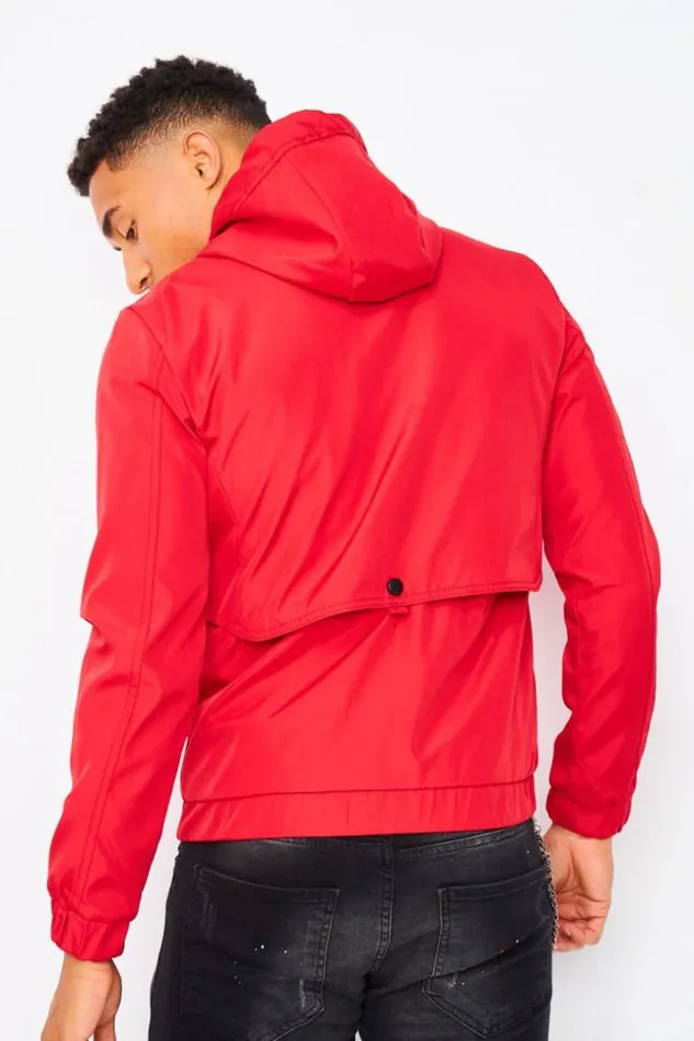 Men Hooded Windbreaker Jacket In Red Red Brentiny Paris Jackets