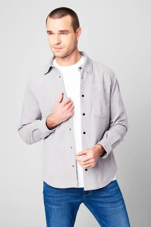Men Jackets Blank Nyc Ice Grey Shacket Men Jackets Blank Nyc Ice Grey Shacket