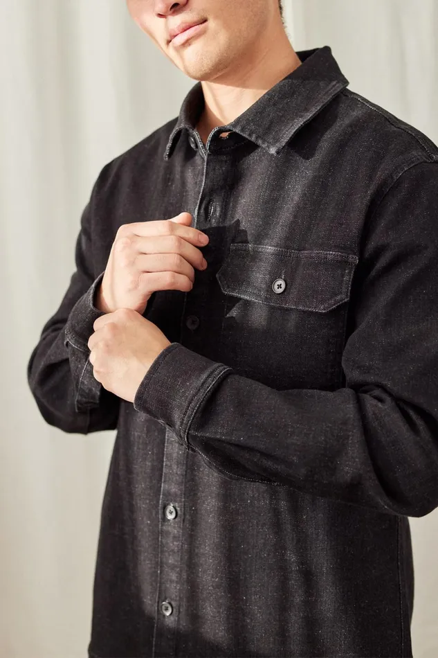 Men Jackets Men 8211 Fundo 8211 Black Denim TWOTHIRDS Jackets