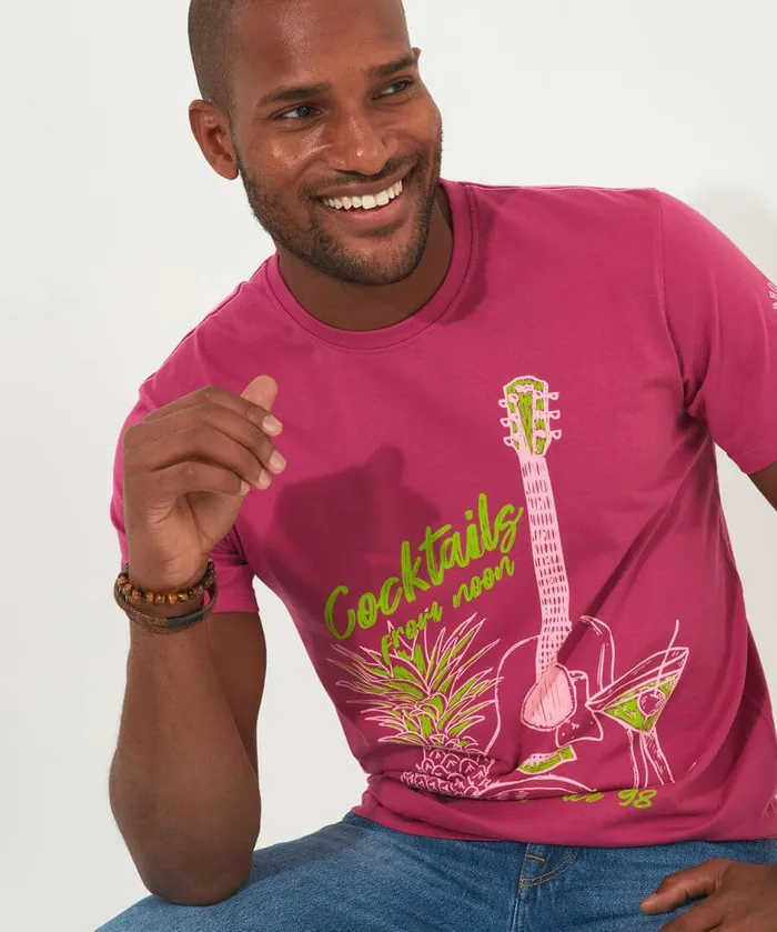 Men Joe Browns Cocktail Sounds Tee Pink Men Joe Browns Cocktail Sounds Tee Pink