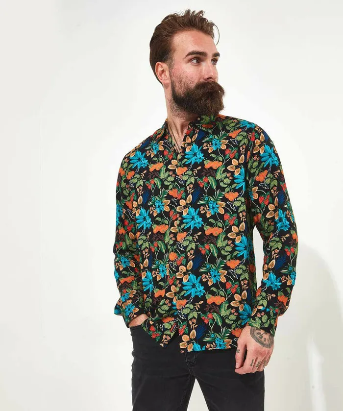 Men Joe Browns Fabulous Fruit And Floral Shirt Black