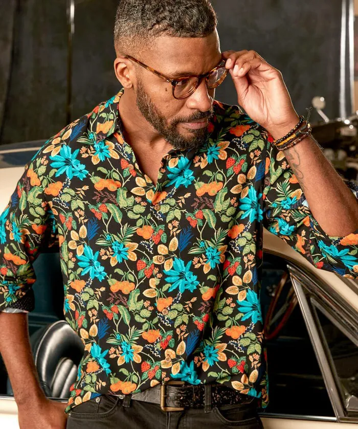 Men Joe Browns Fabulous Fruit And Floral Shirt Black