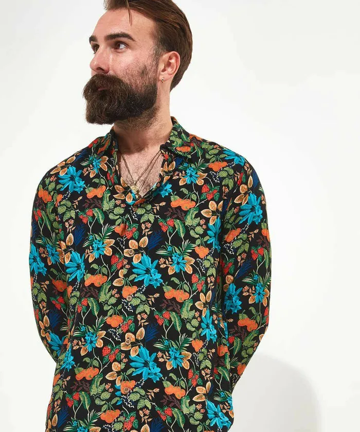 Men Joe Browns Fabulous Fruit And Floral Shirt Black