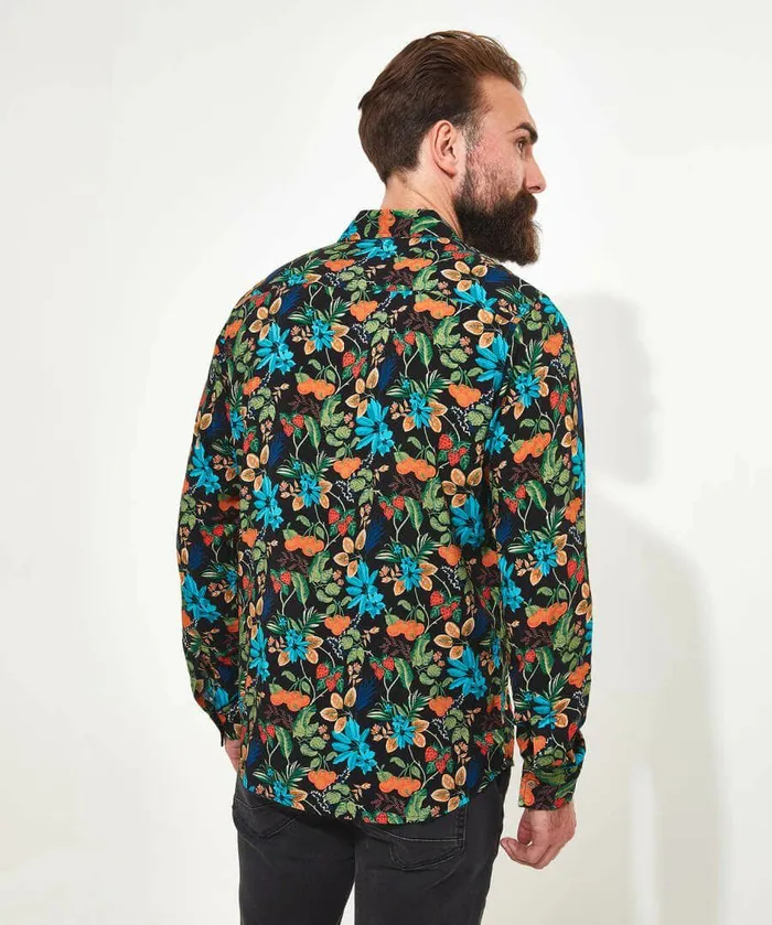 Men Joe Browns Fabulous Fruit And Floral Shirt Black